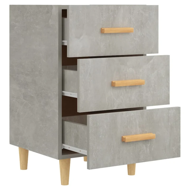 Table de chevet avec 3 tiroirs 40 x 40 x 66 cm bois d'ingénierie gris DEC034036