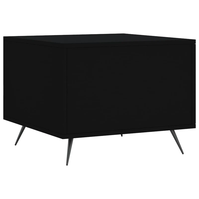 Table basse avec tiroir design moderne et contemporaine 50 x 50 x 40 cm bois d'ingénierie noir et fer DEC039672