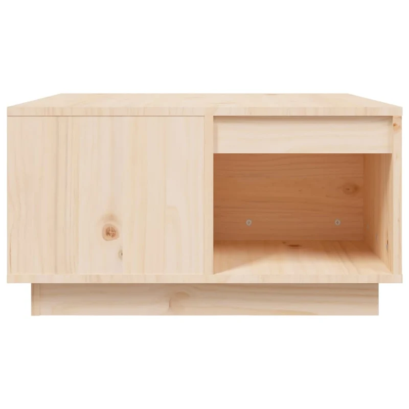 Table basse de salon design rustique 60 x 61 x 32,5 cm bois massif de pin non traité DEC037111