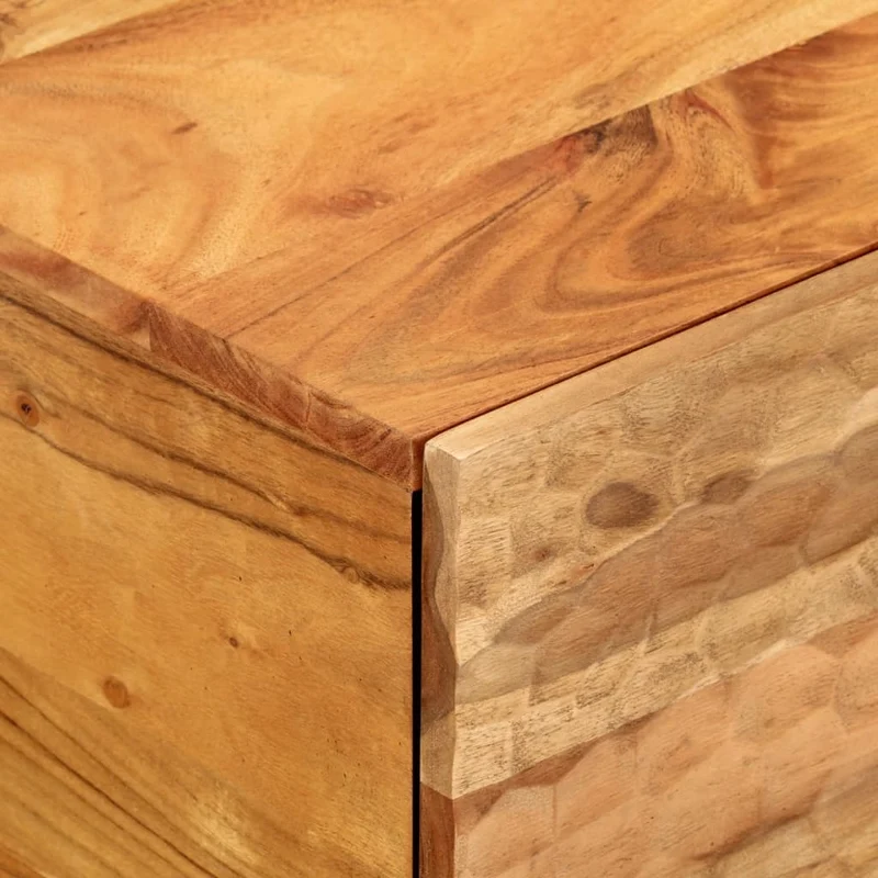 Table basse de salon design rustique 100 x 54 x 40 cm bois massif d'acacia et fer DEC036948