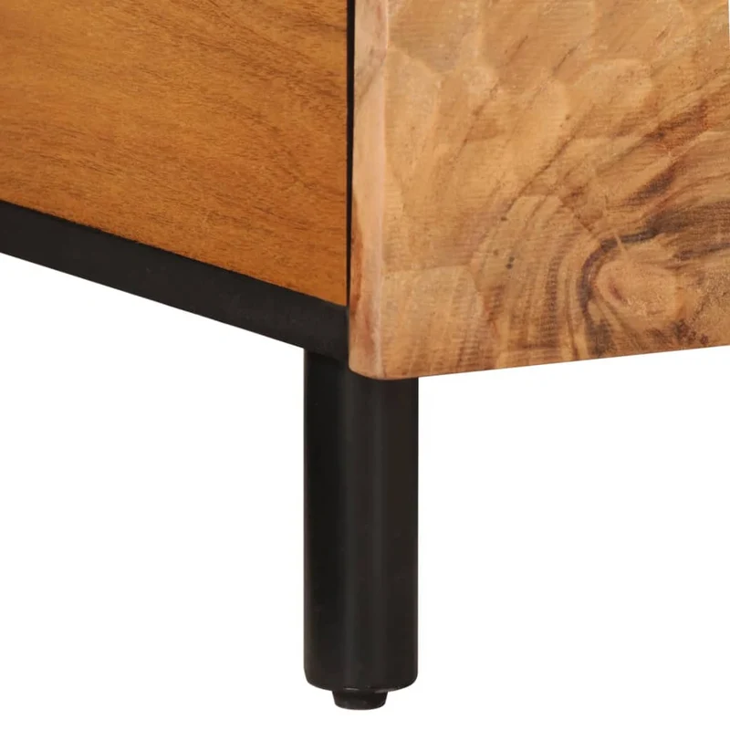 Table basse de salon design rustique 100 x 54 x 40 cm bois massif d'acacia et fer DEC036948
