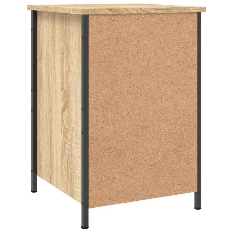 Table de chevet avec compartiment avec porte style industriel 40 x 42 x 60 cm bois d'ingénierie couleur chêne et fer DEC033871