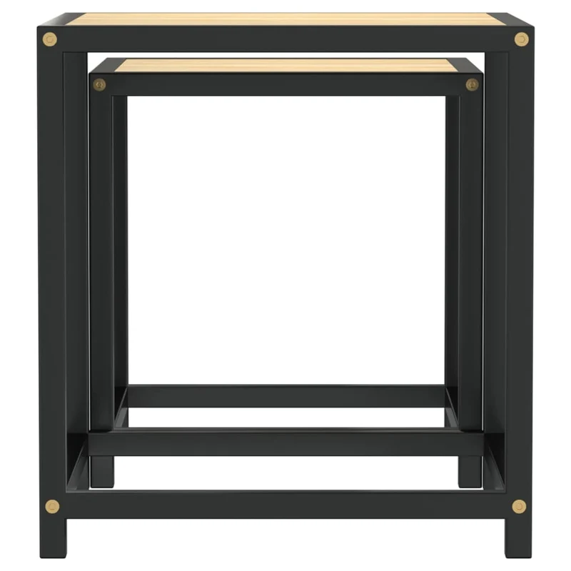 Lot de 2 tables d'appoint style industriel en MDF et acier DEC032742