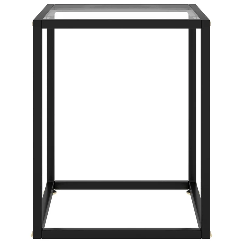 Table d'appoint bout de canapé design simple 40 x 40 x 50 cm verre trempé acier enduit de poudre DEC039885