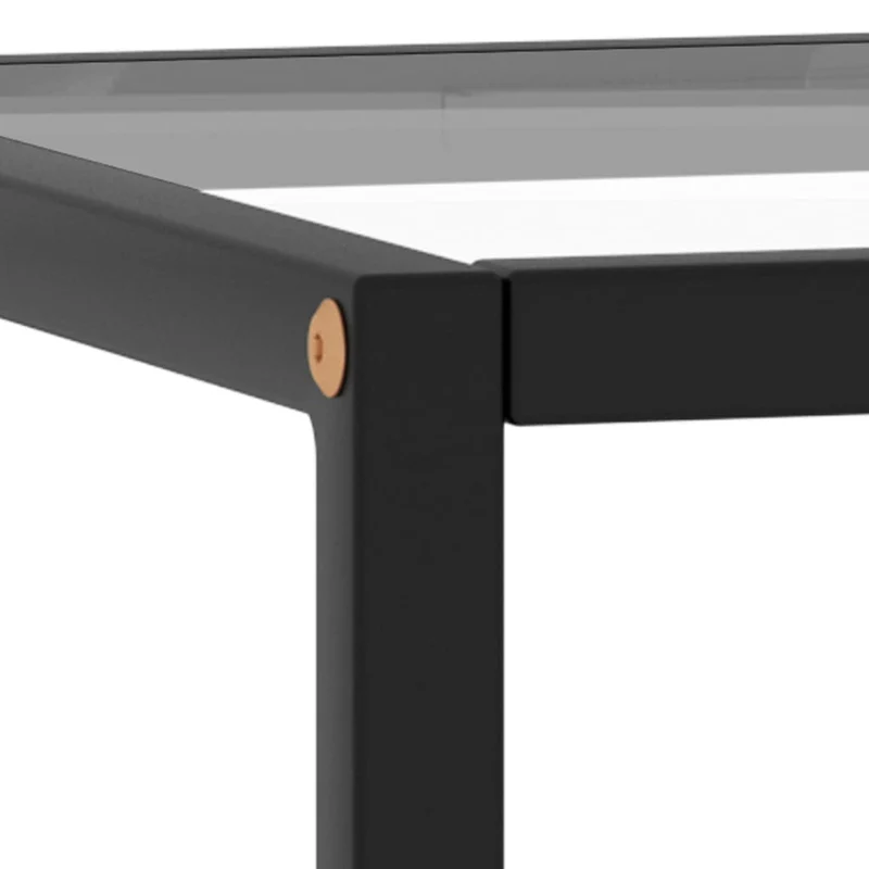 Table d'appoint bout de canapé design simple 40 x 40 x 50 cm verre trempé acier enduit de poudre DEC039885