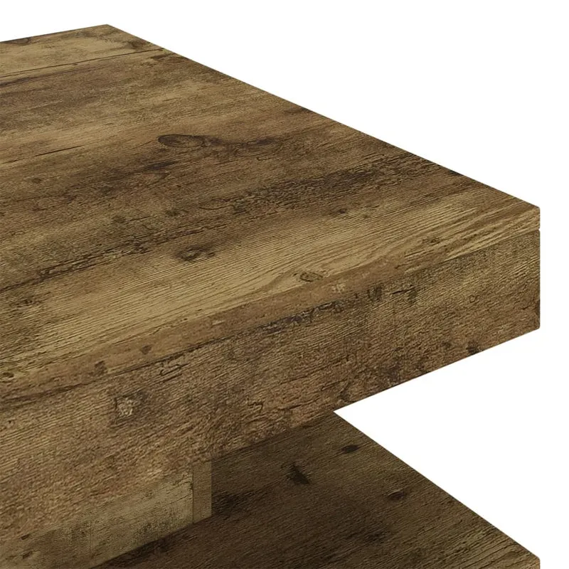 Table basse design rustique moderne 60 x 60 x 35 cm MDF marron DEC039451