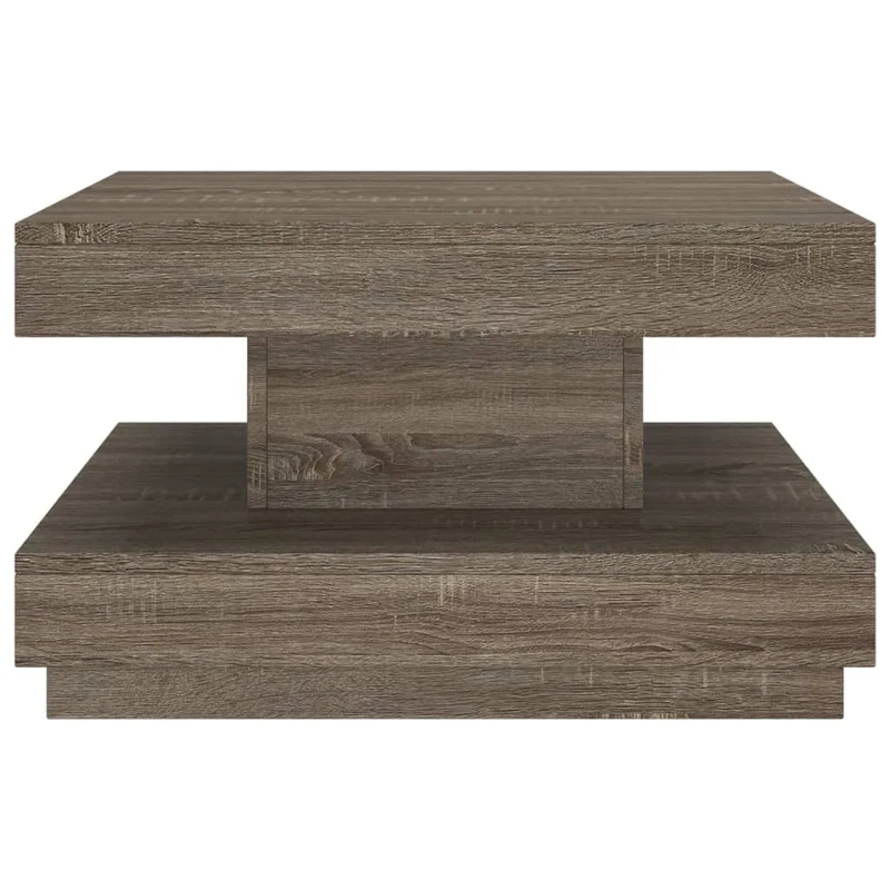 Table basse design rustique moderne 60 x 60 x 35 cm MDF gris DEC039187