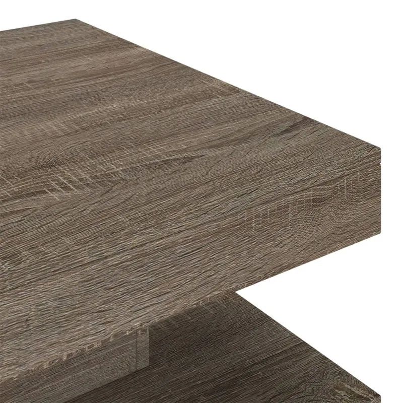 Table basse design rustique moderne 60 x 60 x 35 cm MDF gris DEC039187