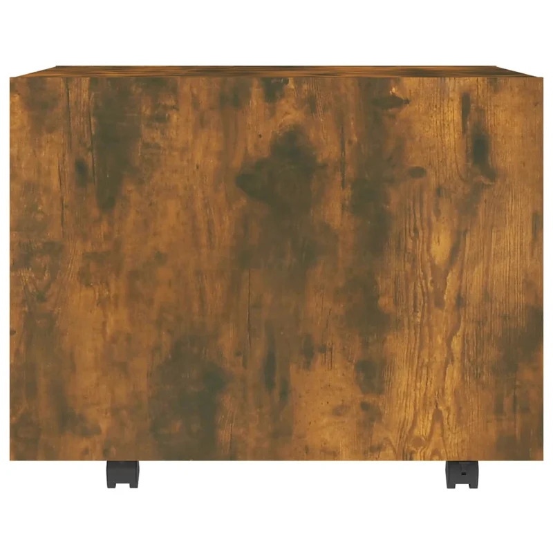 Table basse sur roulettes avec tiroir design rustique 55 x 55 x 40 cm bois d'ingénierie marron DEC038434