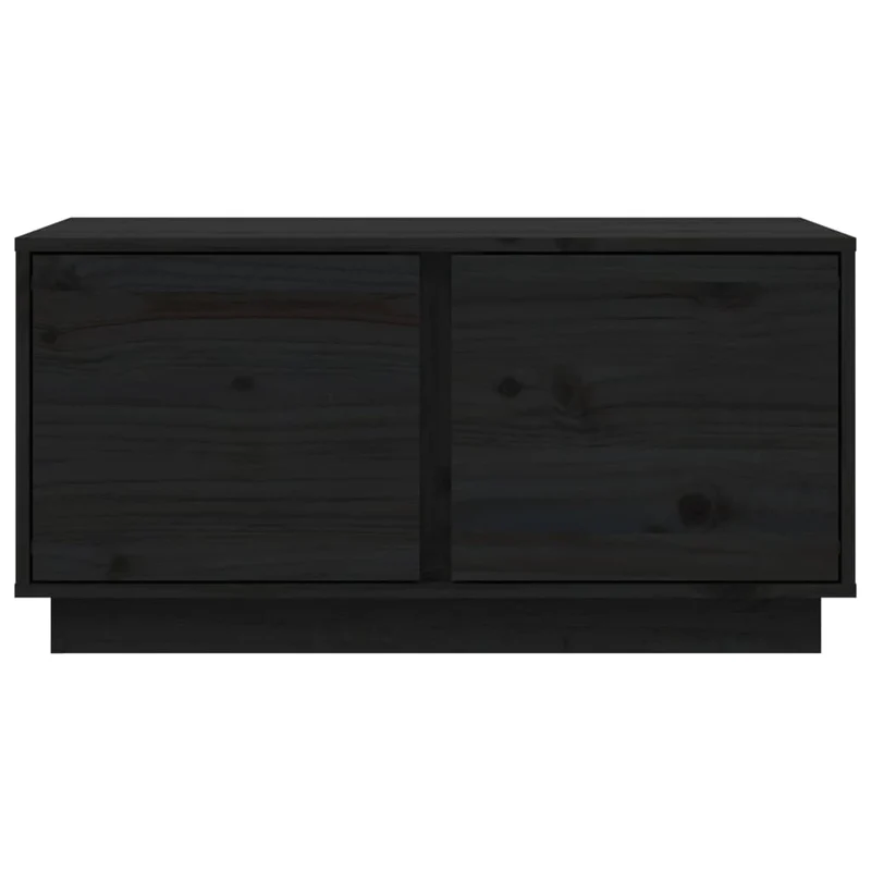 Table basse avec 2 compartiments design rustique moderne 80 x 50 x 40 cm bois massif de pin noir DEC039774