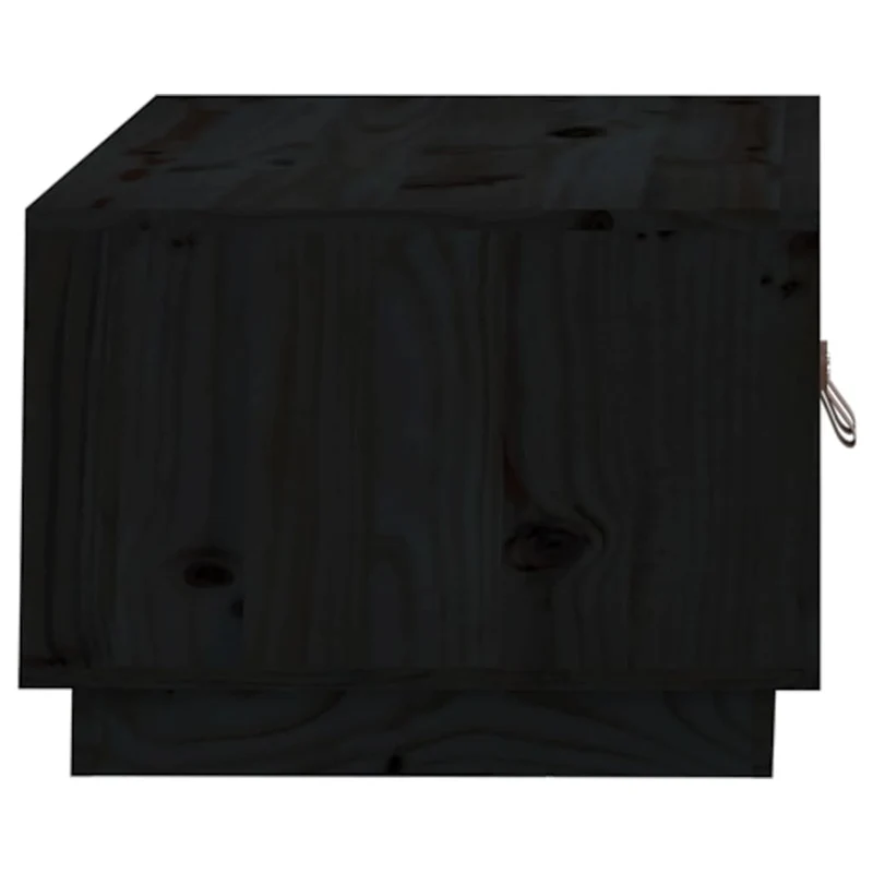Table basse avec compartiment de rangement design rustique moderne 80 x 50 x 35 cm bois massif de pin noir DEC039759