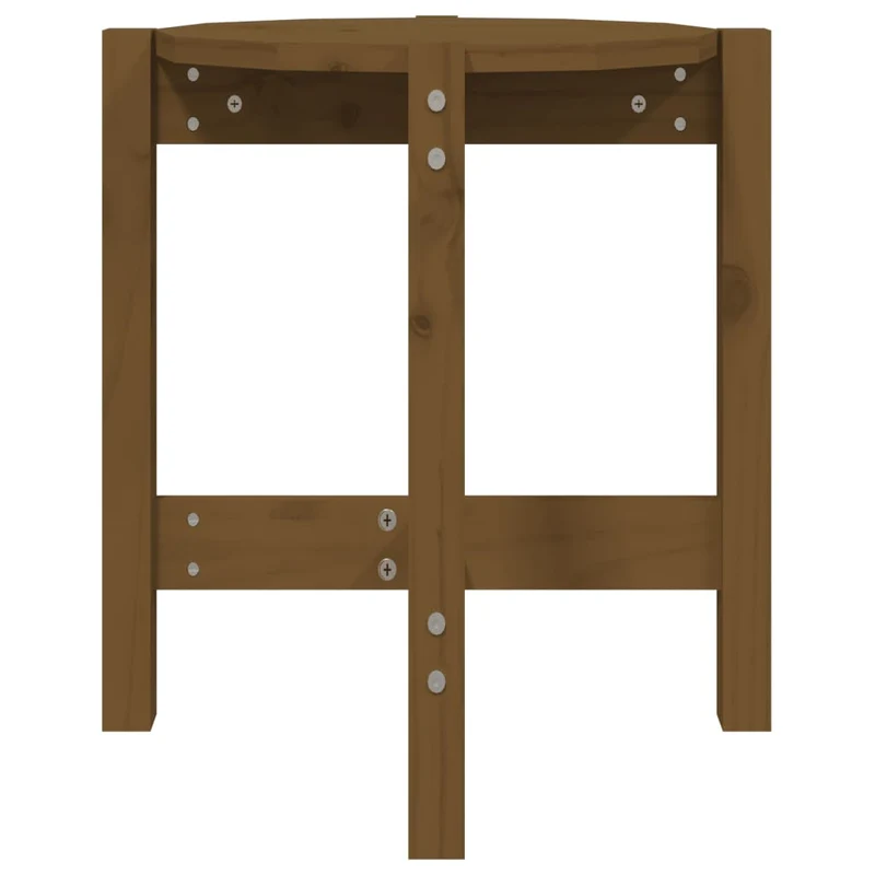 Table d'appoint style simple Ø 42,5 x 45 cm bois massif de pin couleur marron miel DEC039508