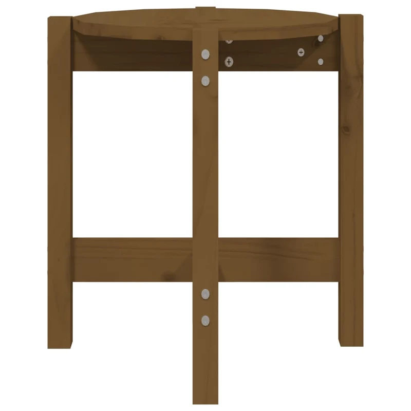 Table d'appoint style simple Ø 42,5 x 45 cm bois massif de pin couleur marron miel DEC039508