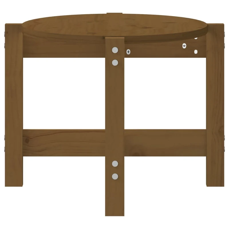 Table basse design simple 87 x 48 x 35 cm bois massif de pin couleur marron miel DEC039504