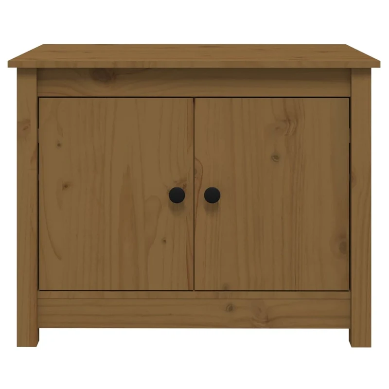 Table basse avec 4 compartiments design rustique moderne 71 x 49 x 55 cm bois massif de pin marron DEC039492