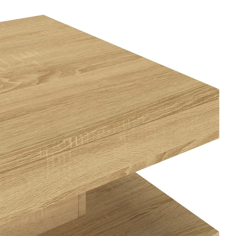 Table basse design rustique moderne 60 x 60 x 35 cm MDF couleur chêne DEC039441