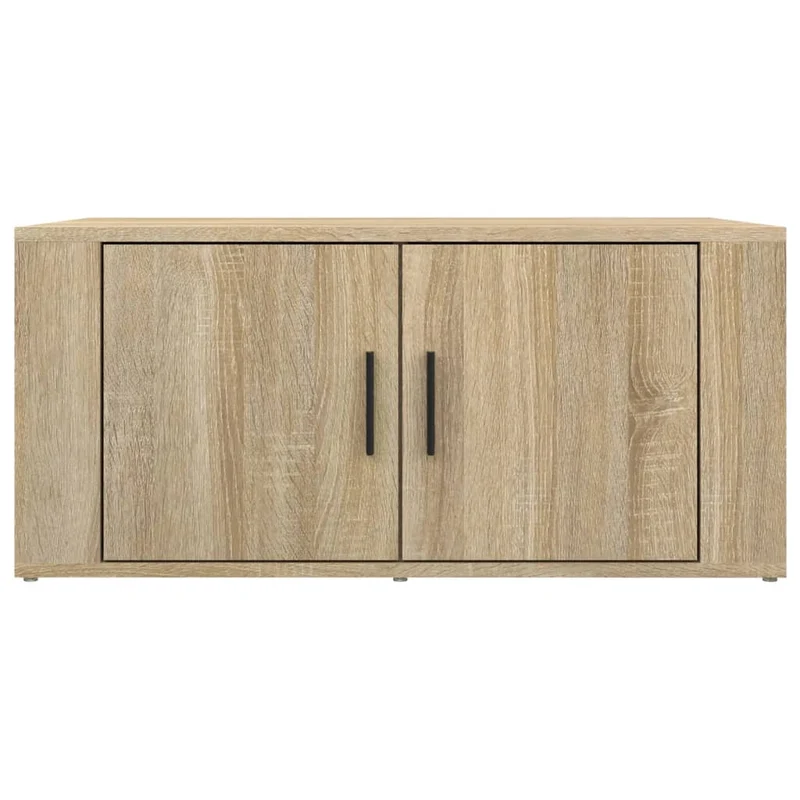 Table basse avec 2 compartiments style rustique 80 x 50 x 36 cm bois d'ingénierie couleur chêne DEC038997
