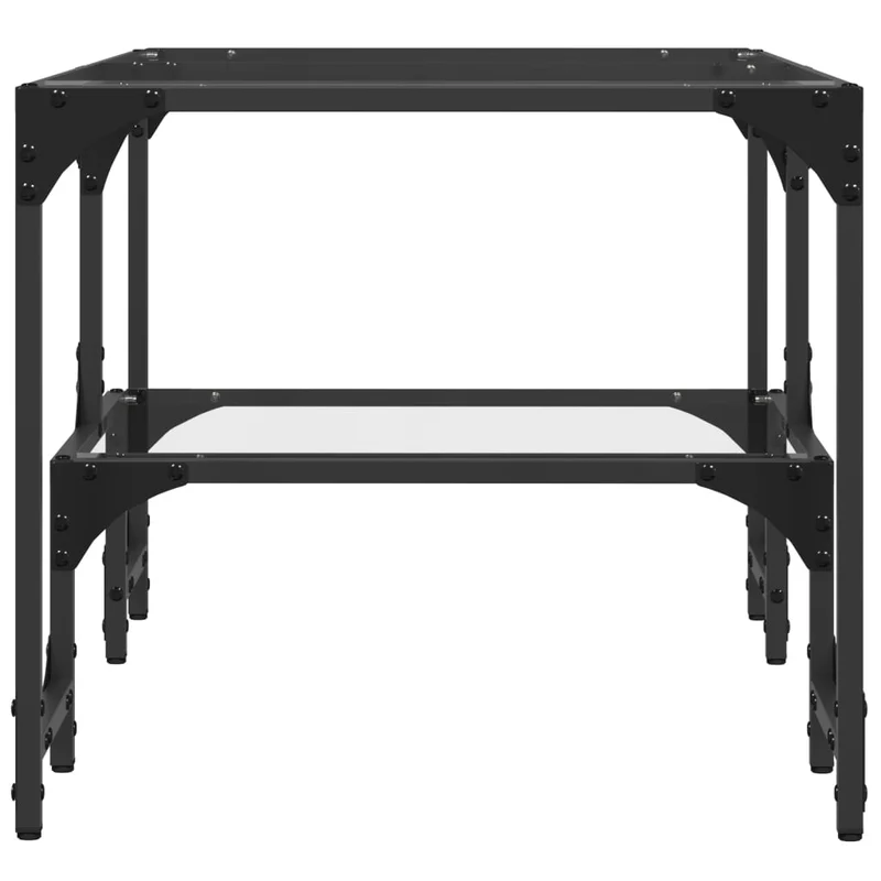 Table basse de salon design moderne avec dessus en verre transparent 98,5 x 50 x 45cm acier DEC037379