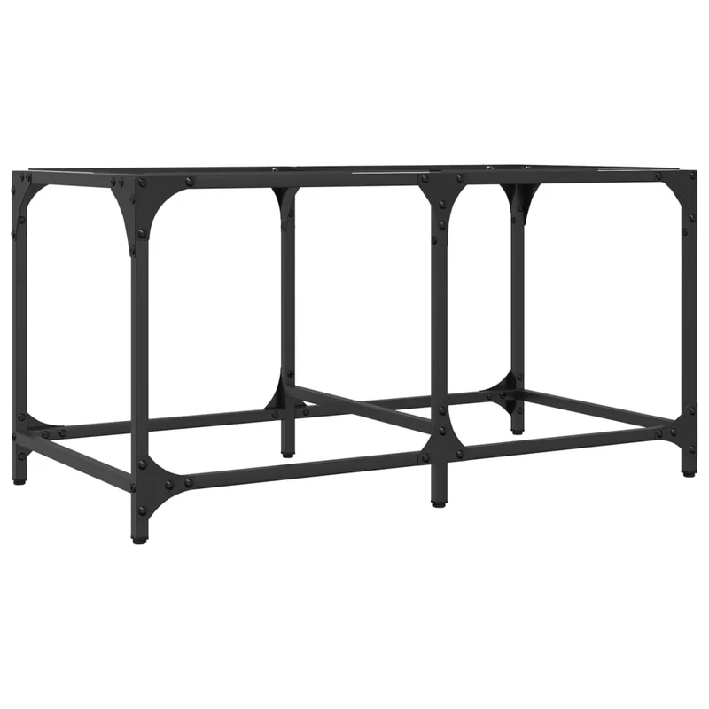 Table basse de salon design moderne avec dessus en verre transparent 78,5 x 40 x 40cm acier DEC037372