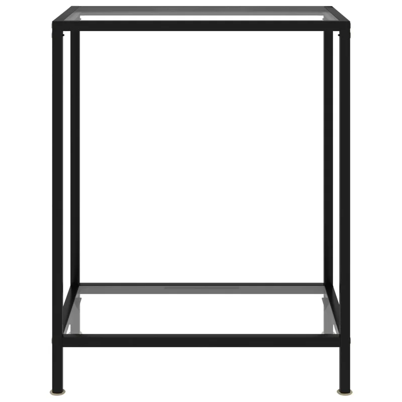 Table console meuble d'appoint 60 x 35 x 75 cm verre trempé transparent et acier DEC032276