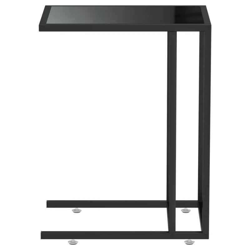 Table d'appoint table d'ordinateur bout de canapé 50 x 35 x 65 cm verre trempé noir et fer DEC032518