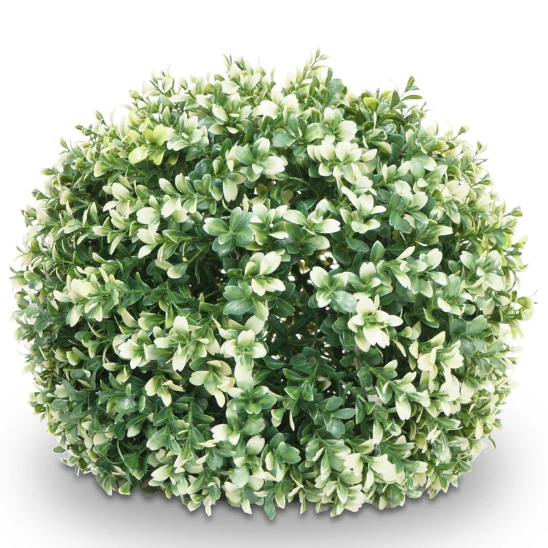 Boule de buis artificiel en forme de topiaire décoration intérieur ou extérieur diamètre 35 cm blanc 04_0006006