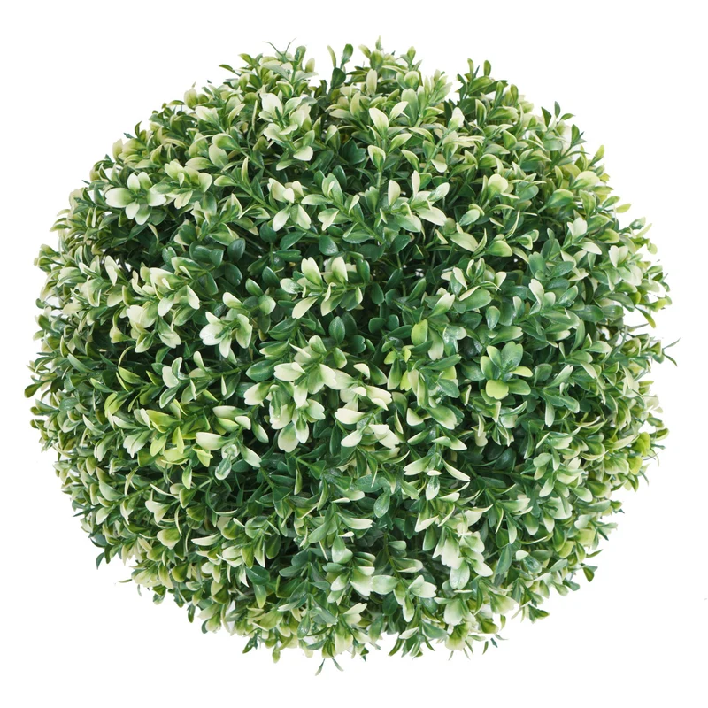 Boule de buis artificiel en forme de topiaire décoration intérieur ou extérieur diamètre 35 cm blanc 04_0006006
