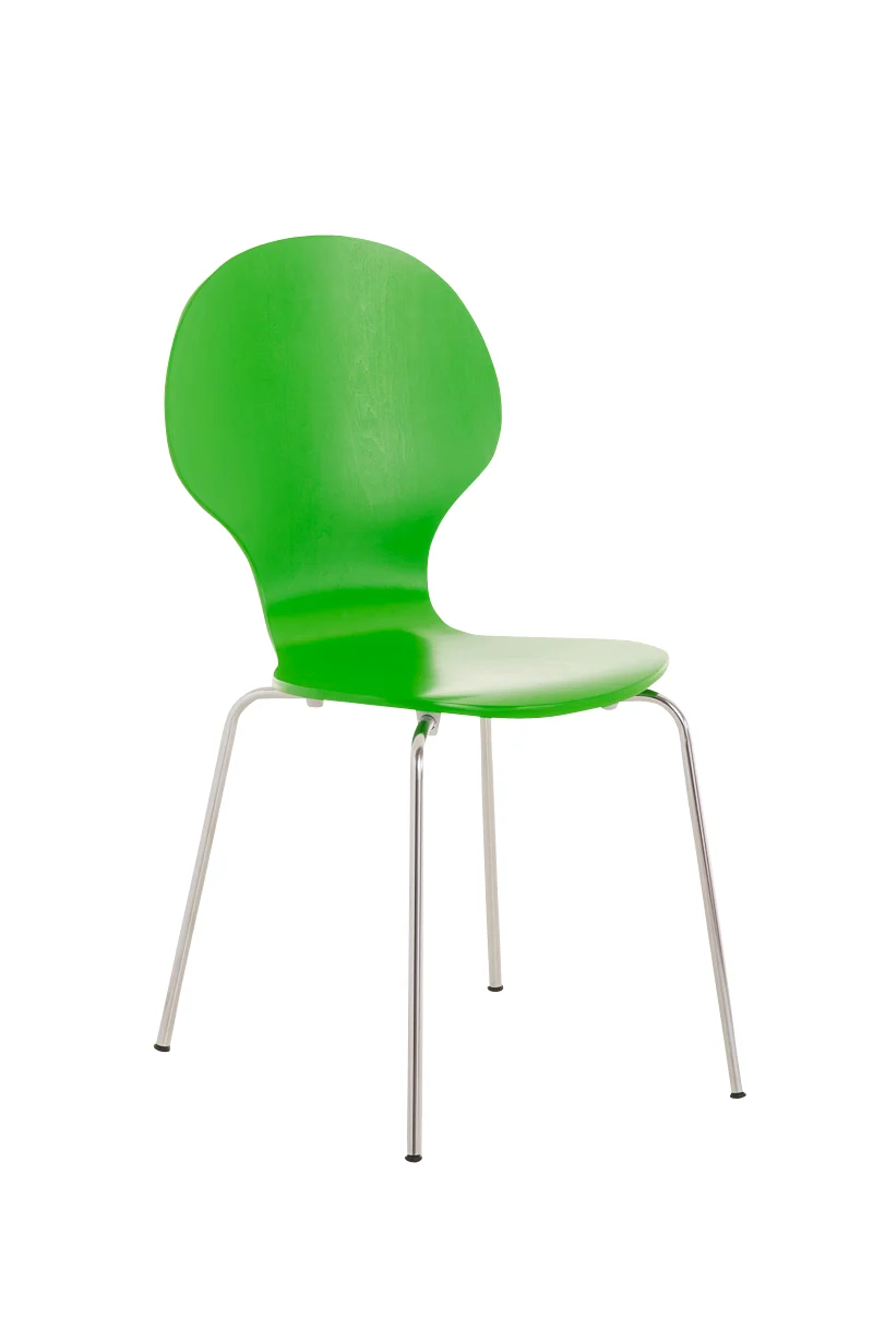 Chaise de salle à manger cuisine empilable design moderne bois vert 10_0000016