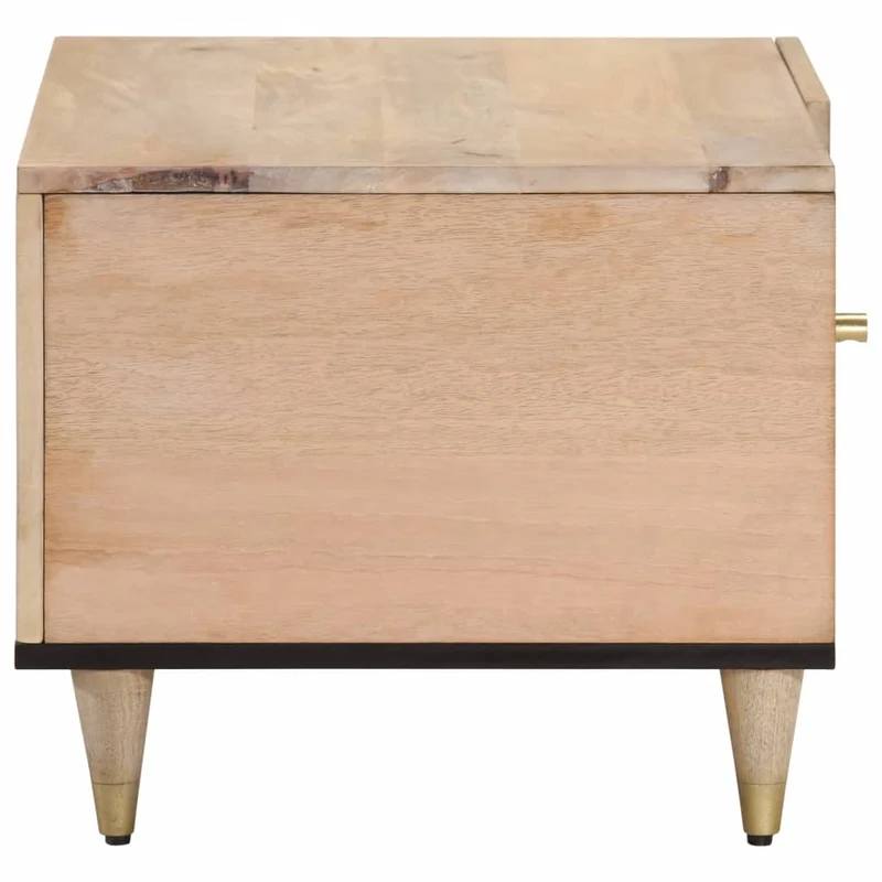 Table basse de salon avec motif sculpté à la main 80 x 50 x 40 cm bois de manguier massif DEC037151