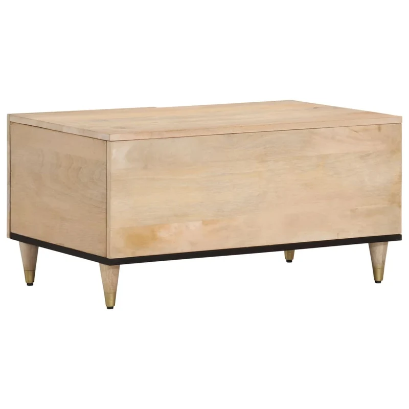 Table basse de salon avec motif sculpté à la main 80 x 50 x 40 cm bois de manguier massif DEC037151