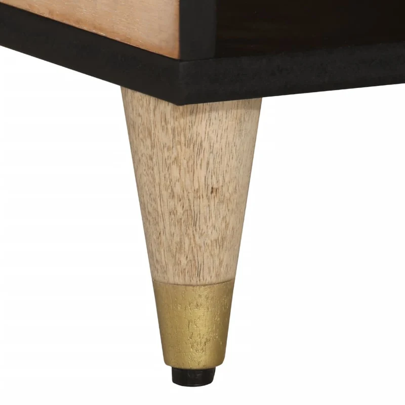 Table basse de salon avec motif sculpté à la main 80 x 50 x 40 cm bois de manguier massif DEC037151