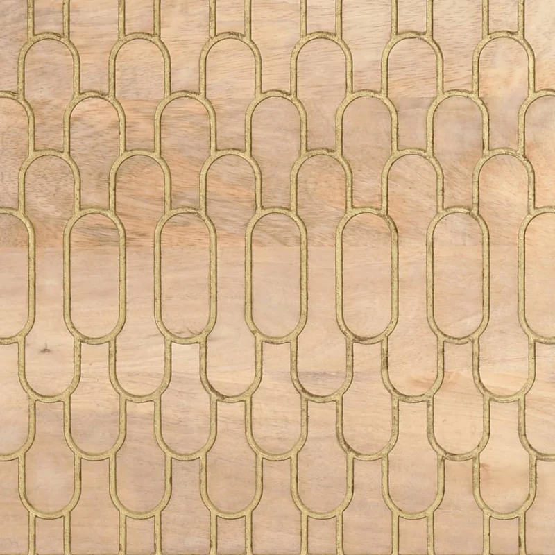 Table basse de salon avec motif sculpté à la main 80 x 50 x 40 cm bois de manguier massif DEC037151