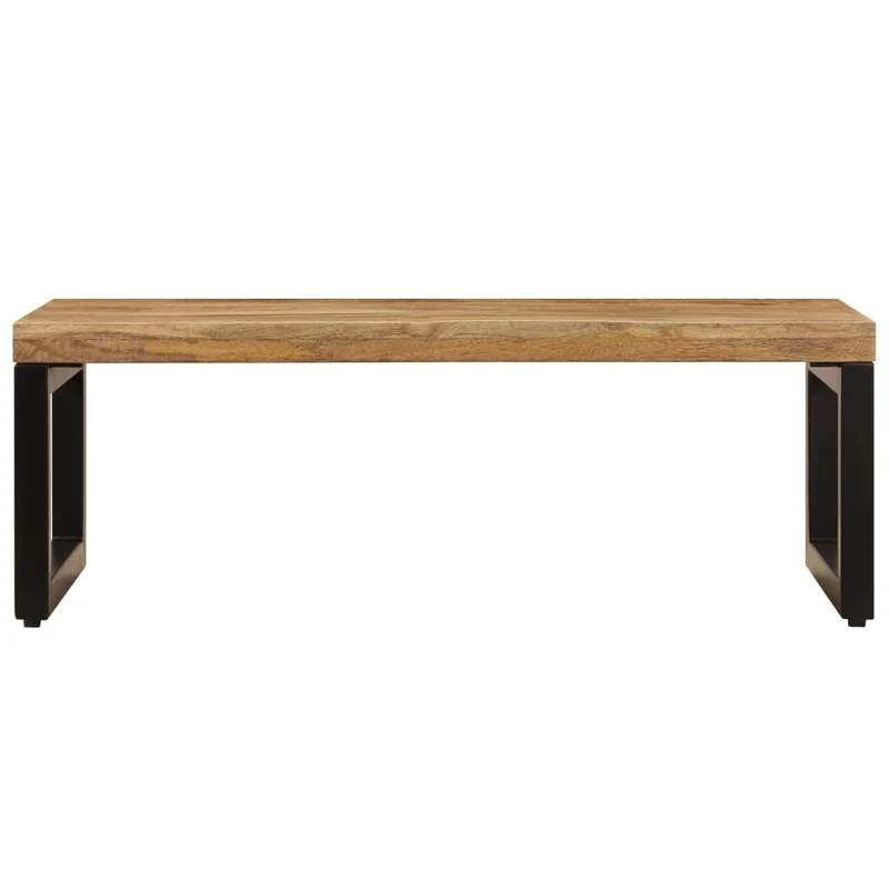 Table basse de salon design rustique 100 x 50 x 35 cm bois de manguier solide et acier DEC036924