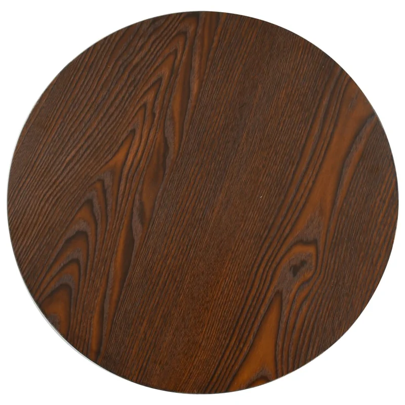Table d'appoint auxiliaire table bistro dimaètre 40 cm MDF marron et acier noir DEC036571