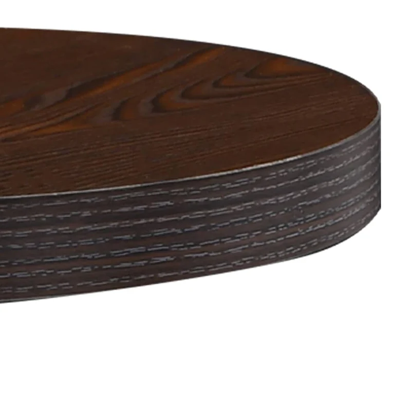 Table d'appoint auxiliaire table bistro dimaètre 40 cm MDF marron et acier noir DEC036571
