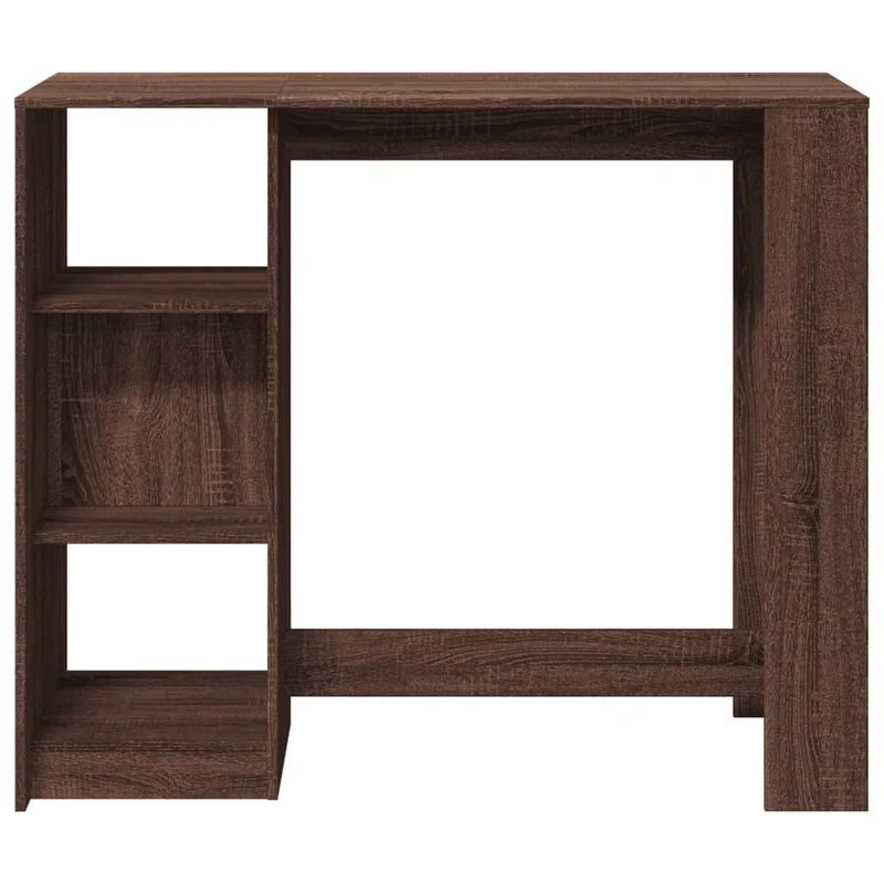 Table d’appoint multifonction avec étagère en bois d'ingénierie marron DEC036344