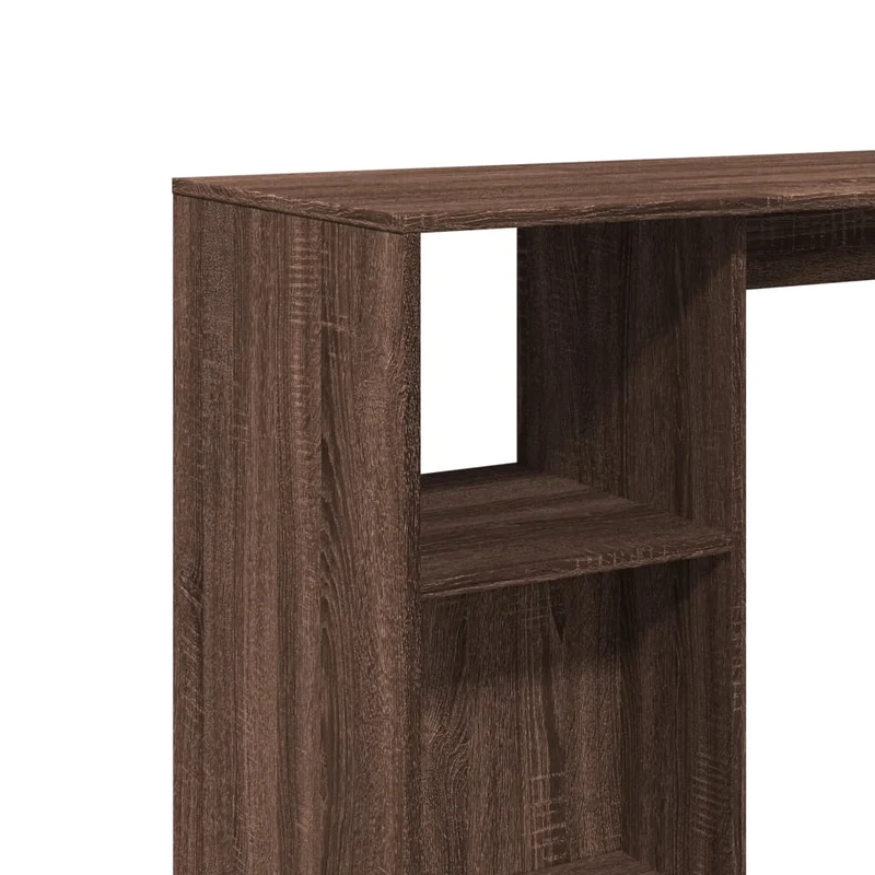Table d’appoint multifonction avec étagère en bois d'ingénierie marron DEC036344