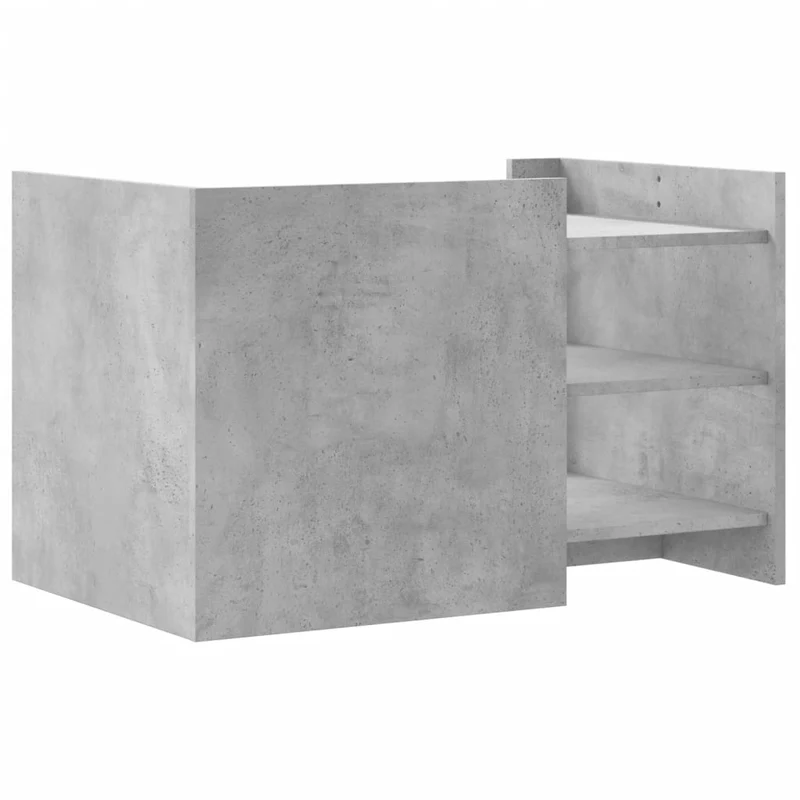 Table basse avec étagères design moderne 80 x 50 x 50 cm bois d'ingénierie gris DEC039343