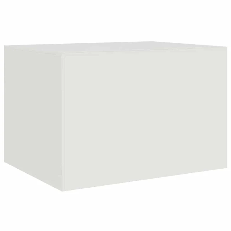 Table basse avec deux portes design industriel 67 x 50 x 44 cm acier blanc DEC037933