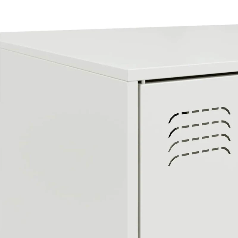 Table basse avec deux portes design industriel 67 x 50 x 44 cm acier blanc DEC037933