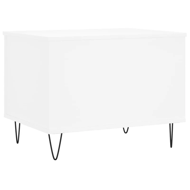 Table basse avec plateau relevable design moderne 60 x 44,5 x 45 cm bois d'ingénierie blanc et métal DEC037910