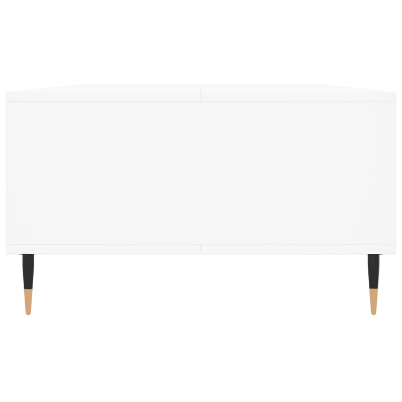 Table basse de salon avec 3 compartiments design moderne 104 x 60 x 35 cm bois d'ingénierie blanc et fer DEC037841