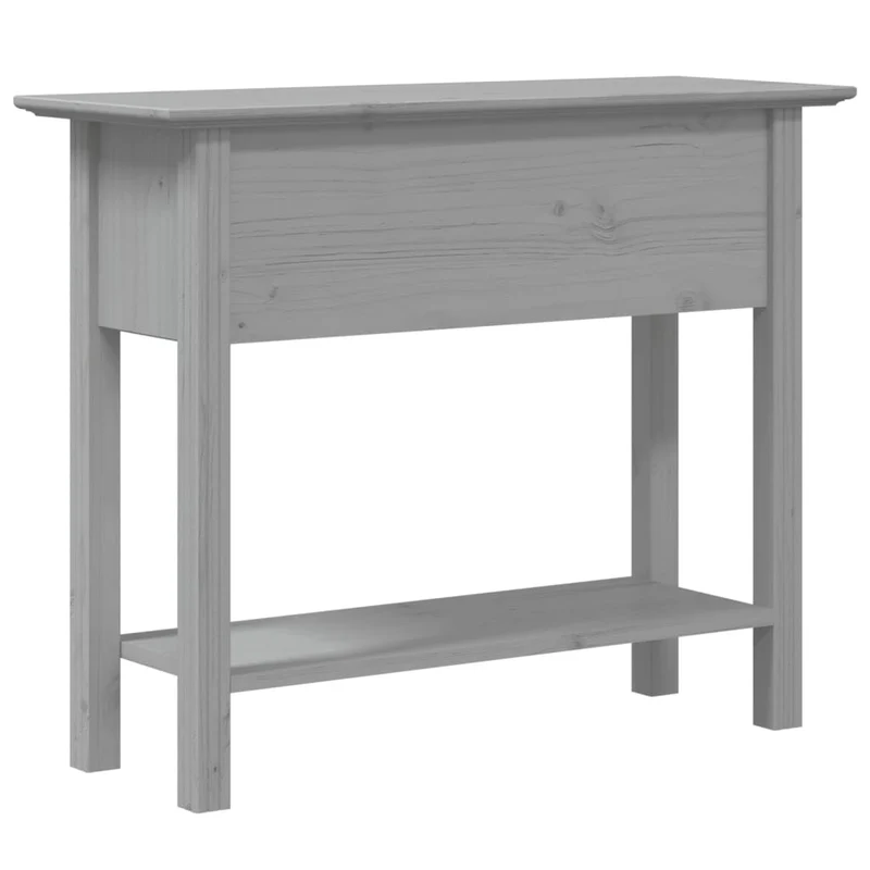 Table console avec tiroirs 91 x 35 x 74 cm bois de pin massif gris et métal DEC031730