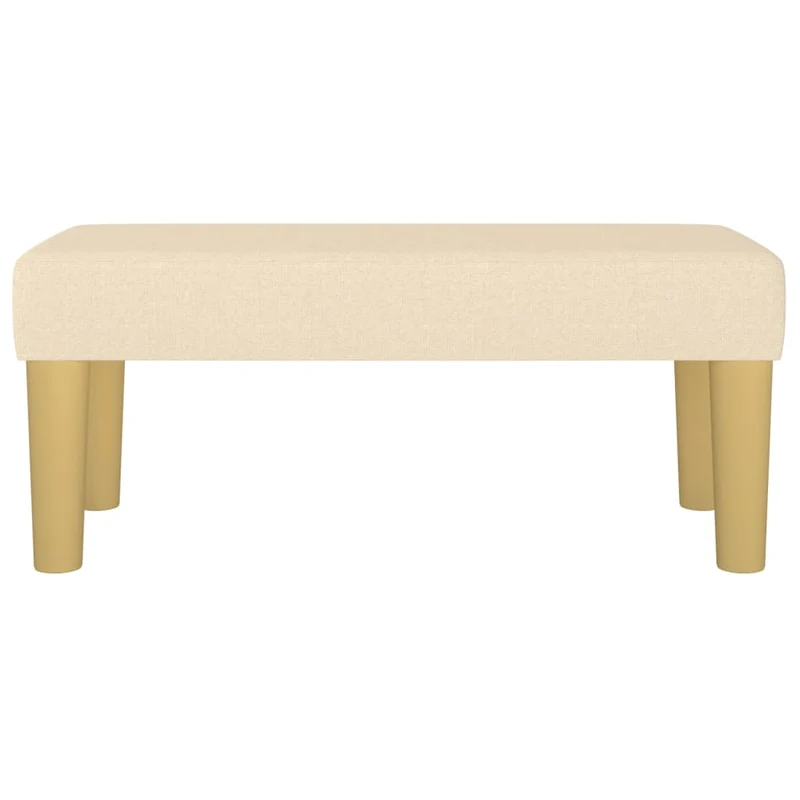 Banc bout de lit 70 x 30 x 30 cm en tissu crème et MDF DEC024668