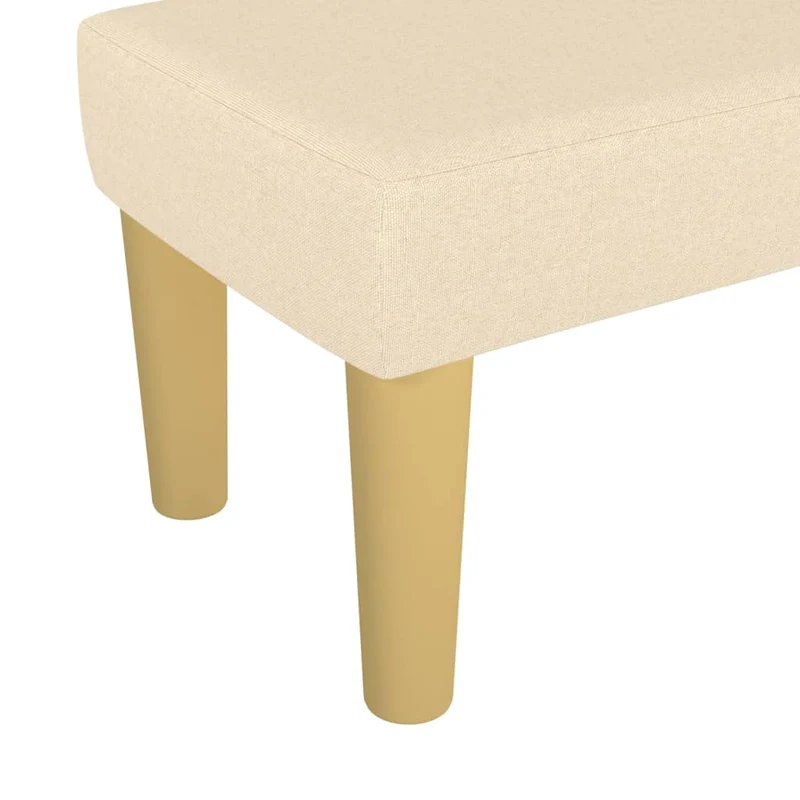 Banc bout de lit 70 x 30 x 30 cm en tissu crème et MDF DEC024668