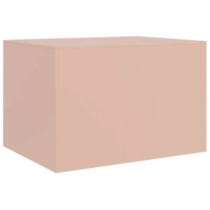 Table basse avec deux portes design industriel 67 x 50 x 44 cm acier rose DEC039914