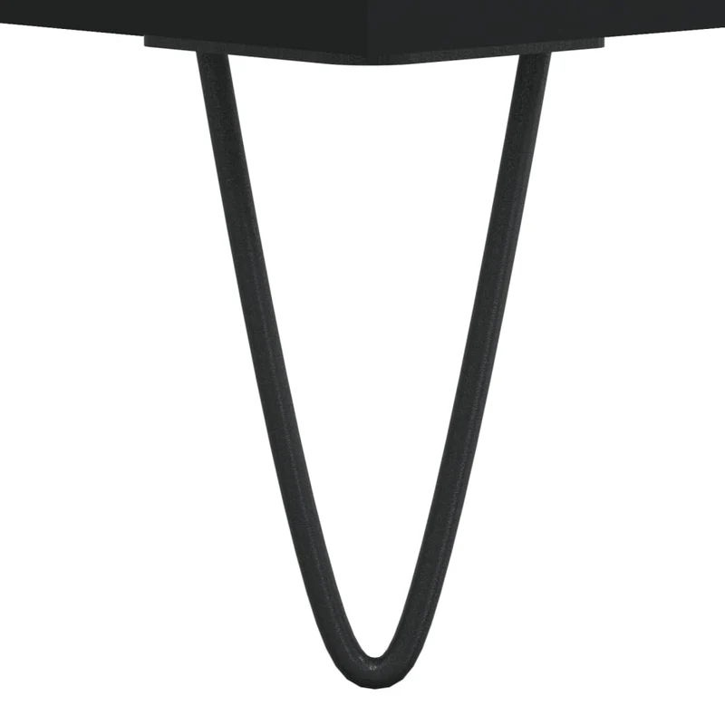 Table basse design moderne et contemporaine 90 x 50 x 36,5 cm bois d'ingénierie noir et métal DEC039828