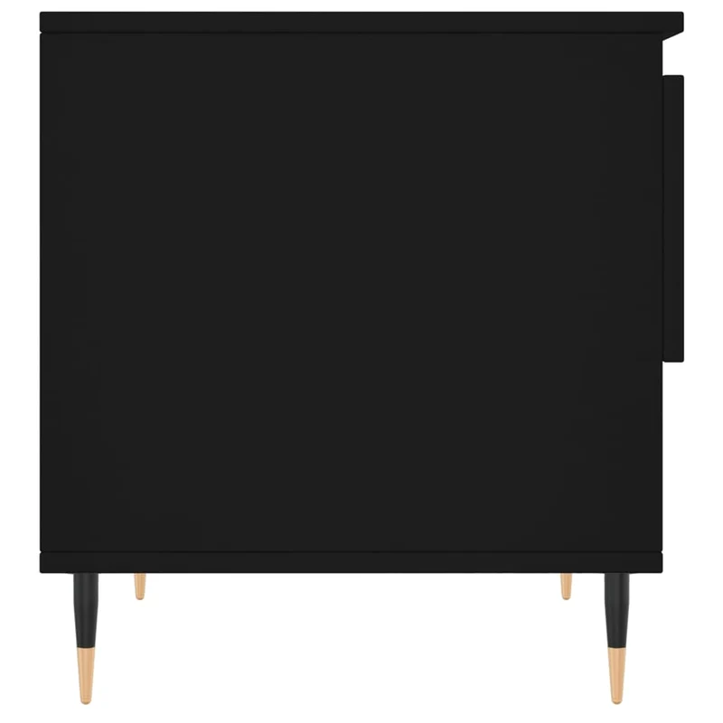 Table basse avec tiroir design moderne et contemporaine 50 x 46 x 50 cm bois d’ingénierie noir et métal DEC039658