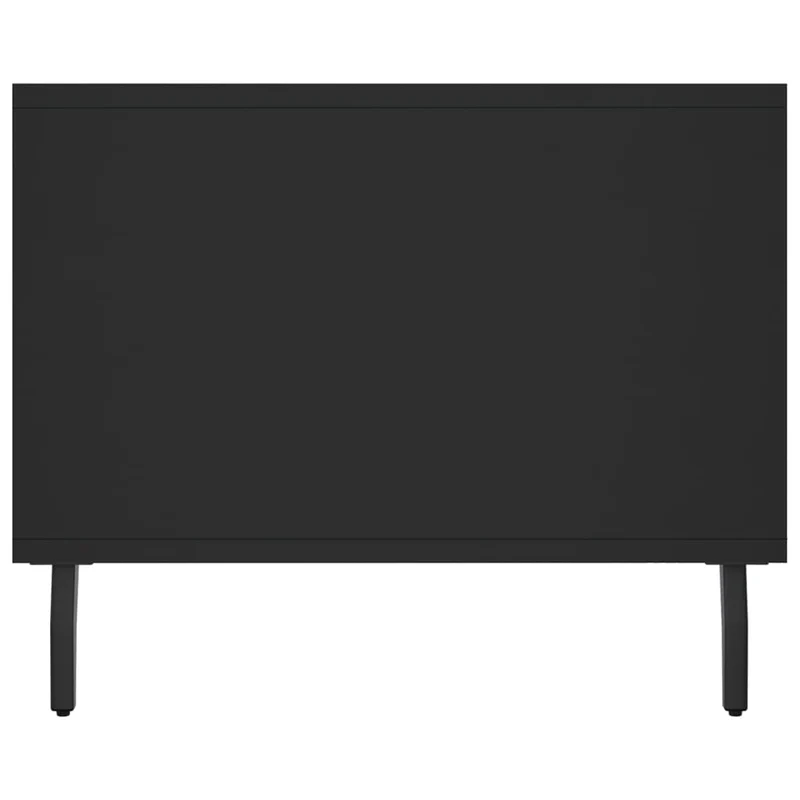 Table basse avec 3 compartiments design moderne 102 x 50 x 40 cm bois d'ingénierie noir et fer DEC039601