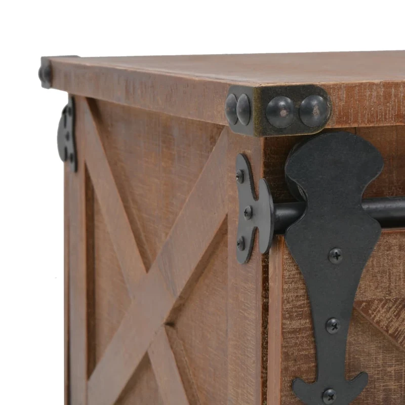 Table basse avec 3 compartiments design rustique 91 x 51 x 38 cm bois de sapin massif + MDF + acier DEC038262